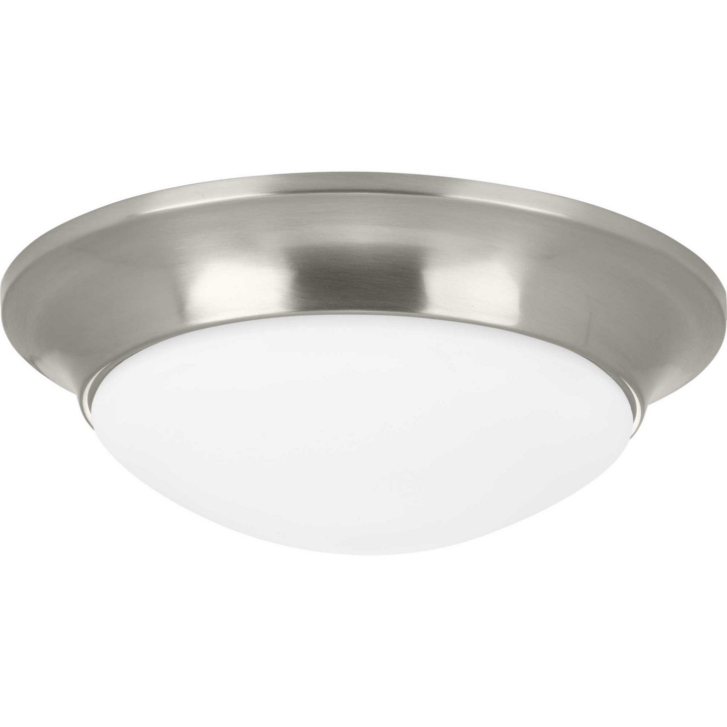 Etched Opal Dome One Light Flush Mount in Brushed Nickel
