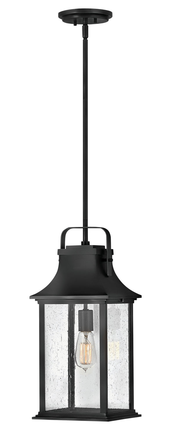Grant LED Hanging Lantern in Textured Black