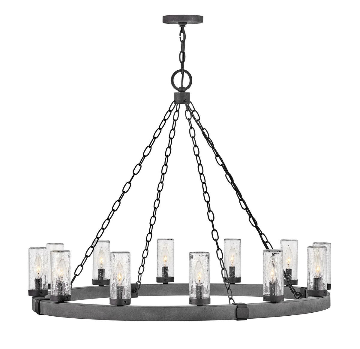 Sawyer LED Chandelier in Aged Zinc
