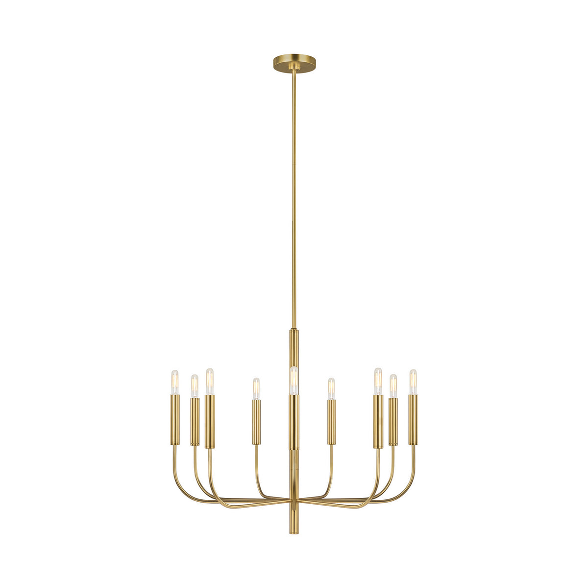 Brianna Nine Light Chandelier in Burnished Brass