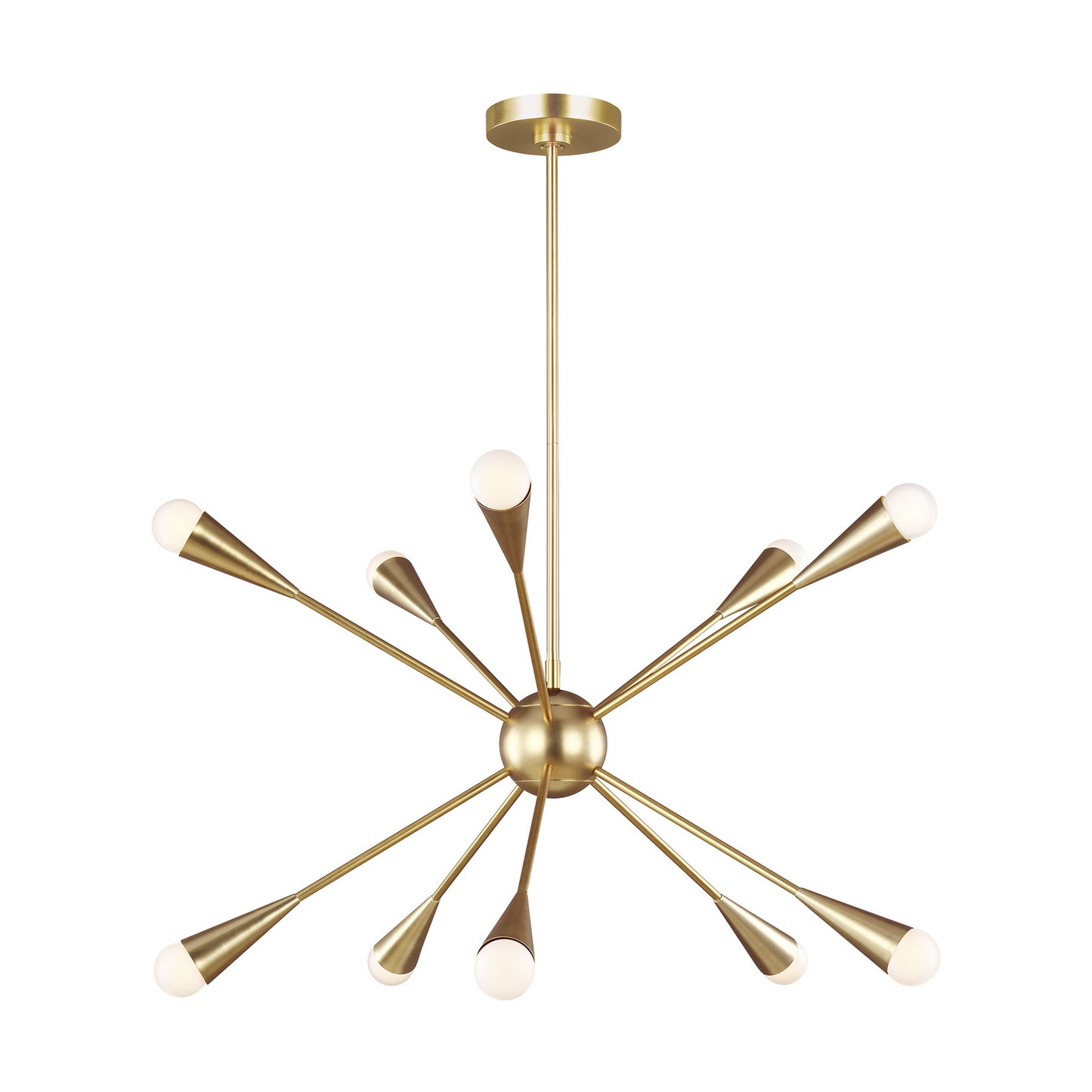 Jax Ten Light Chandelier in Burnished Brass