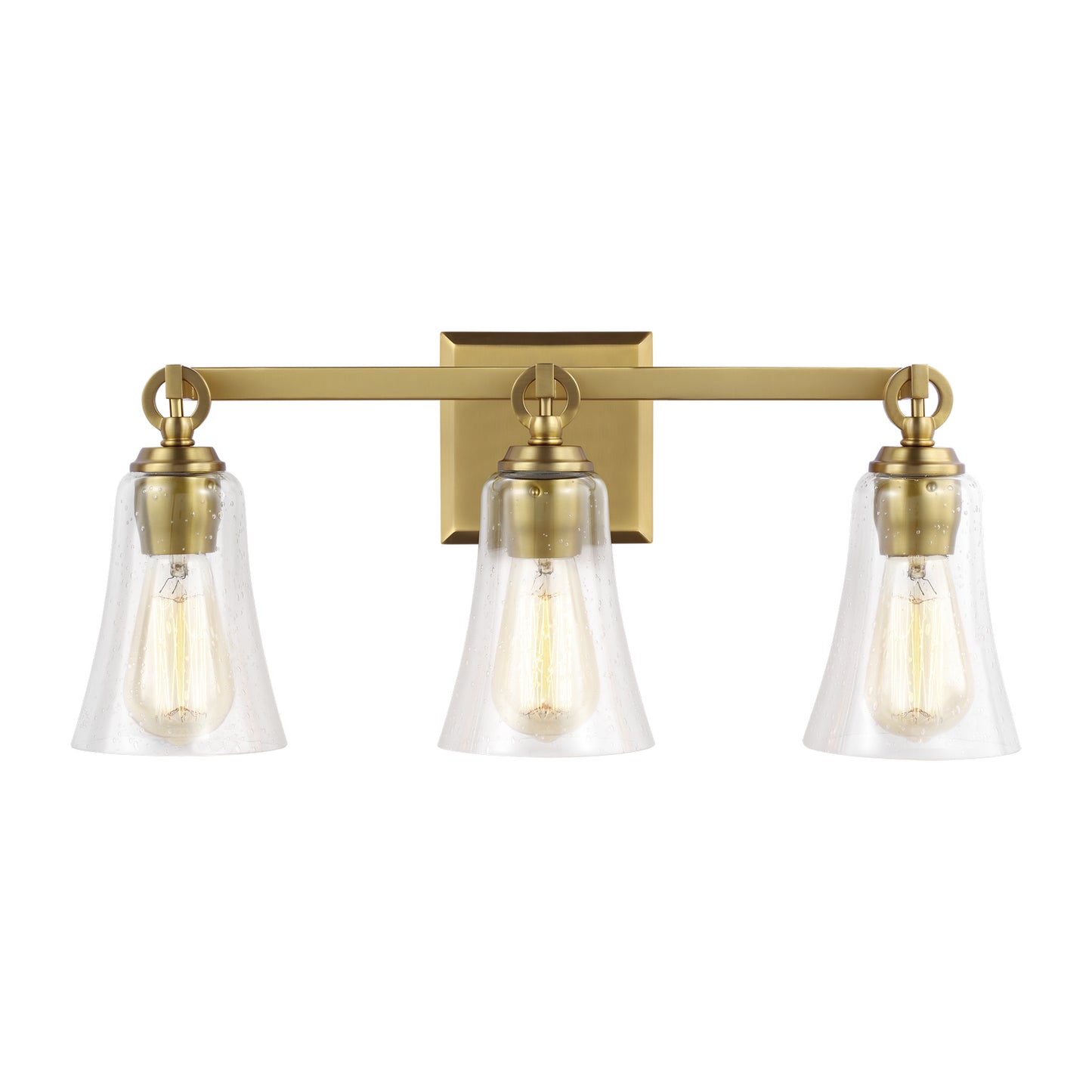 Monterro Three Light Vanity in Burnished Brass