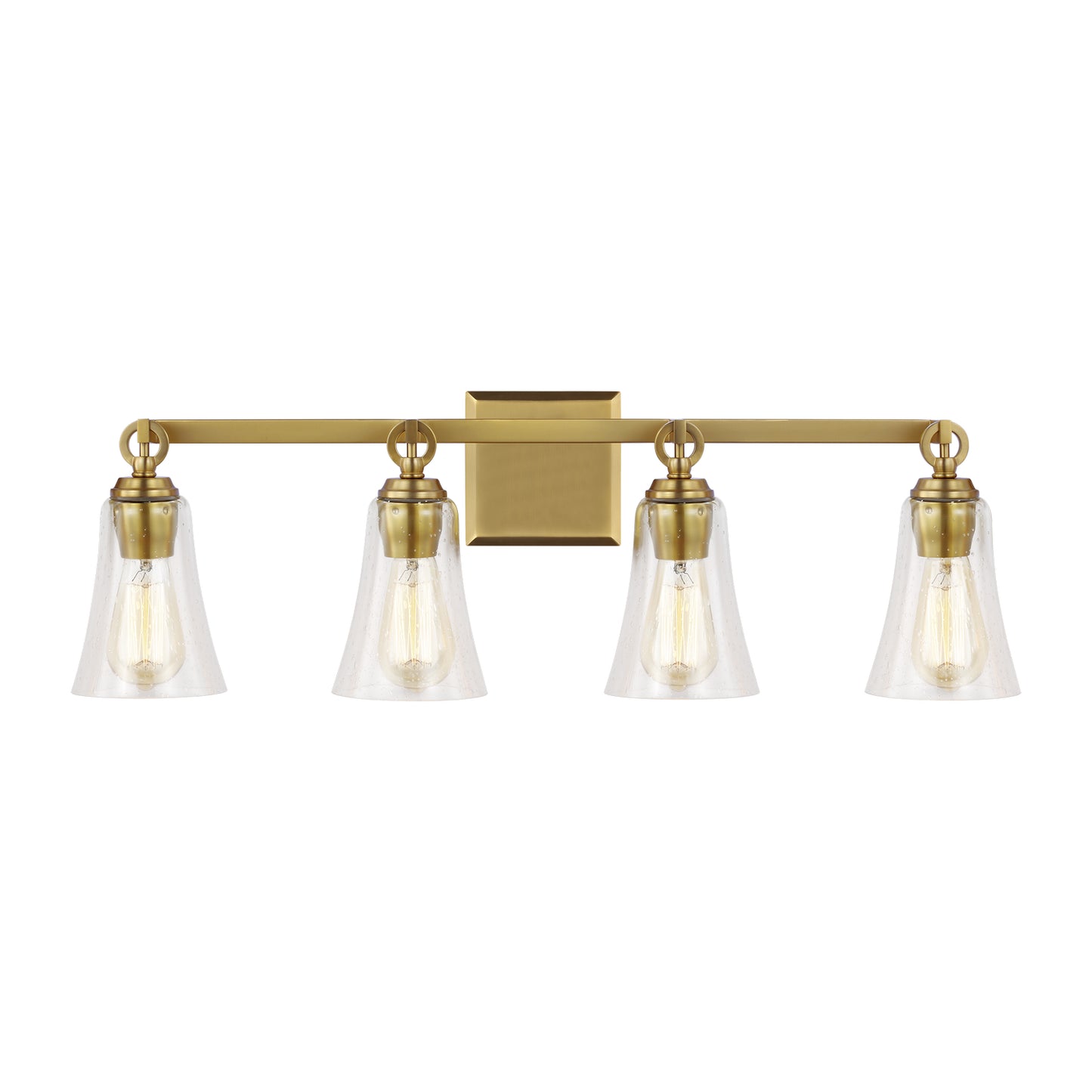 Monterro Four Light Vanity in Burnished Brass