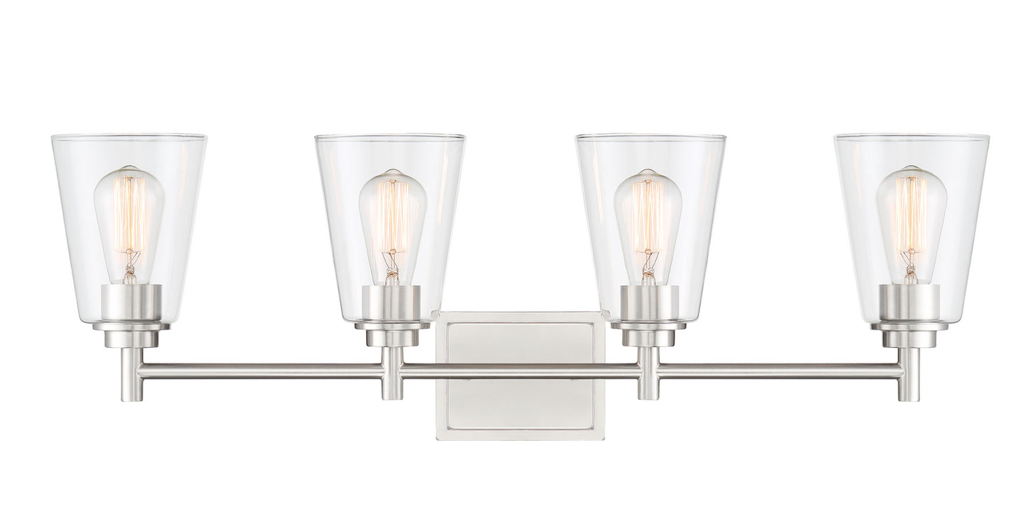 Westin Four Light Bath Bar in Satin Platinum