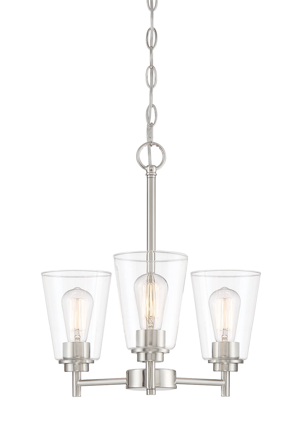 Westin Three Light Chandelier in Satin Platinum