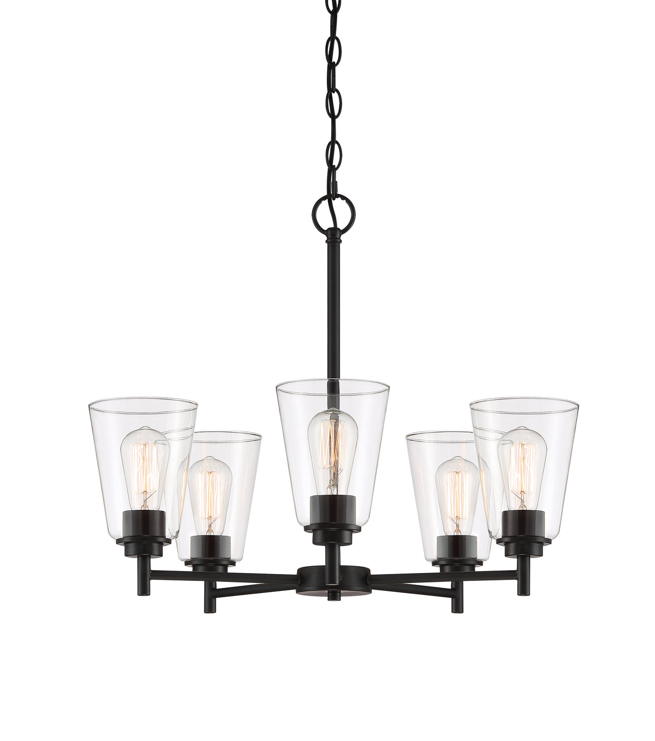 Westin Five Light Chandelier in Matte Black