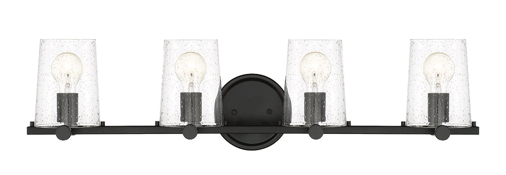 Matteson Four Light Bath Bar in Matte Black