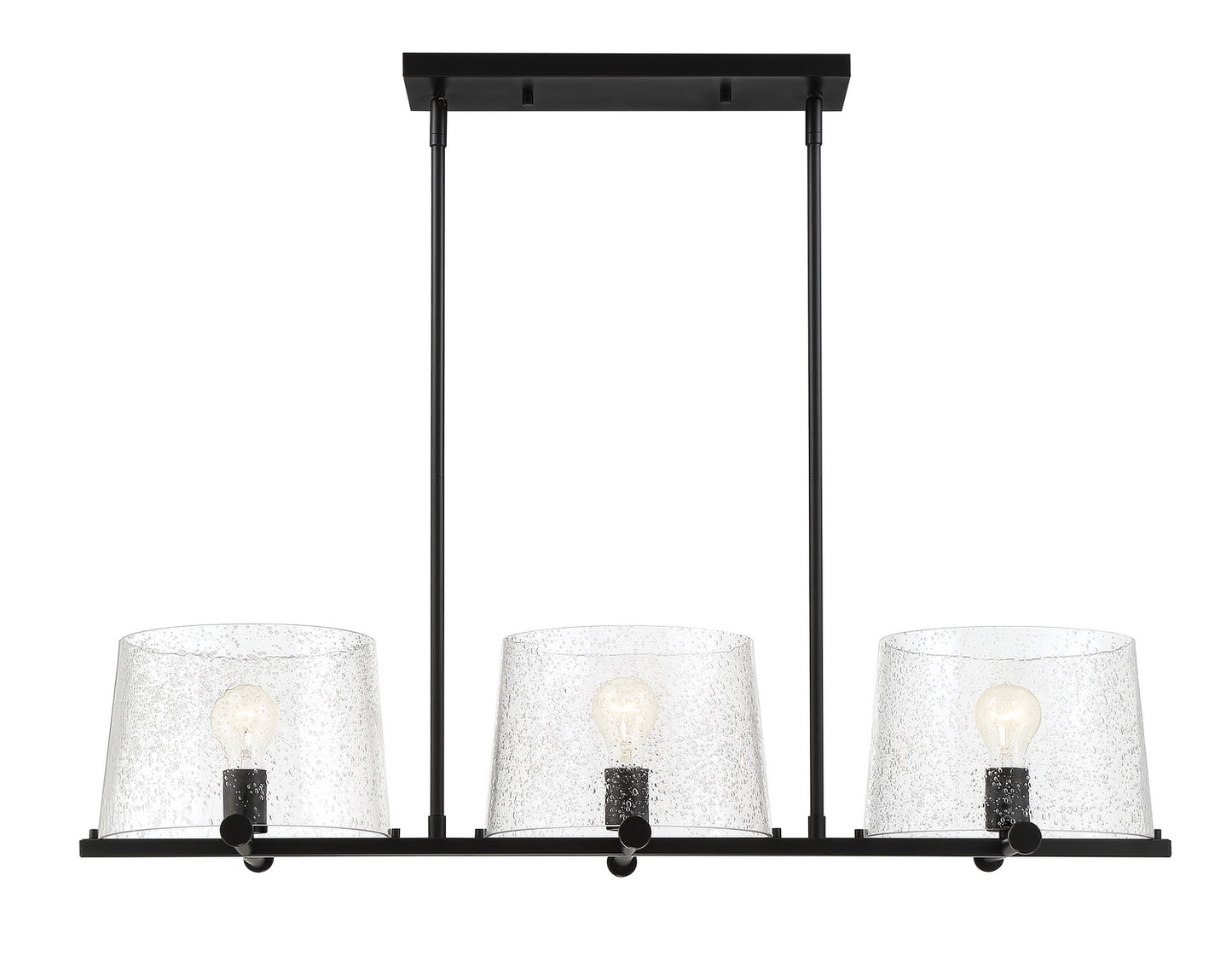 Matteson Three Light Island Pendant in Matte Black