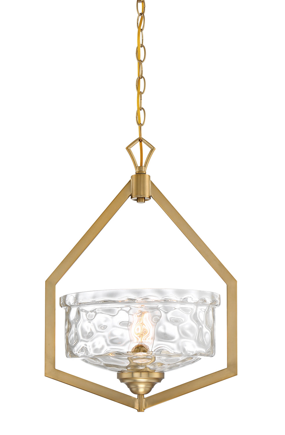 Drake One Light Foyer Pendant in Brushed Gold