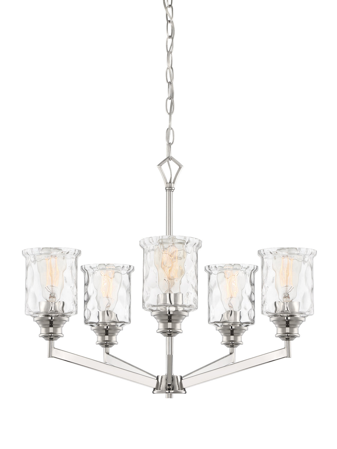 Drake Five Light Chandelier in Polished Nickel