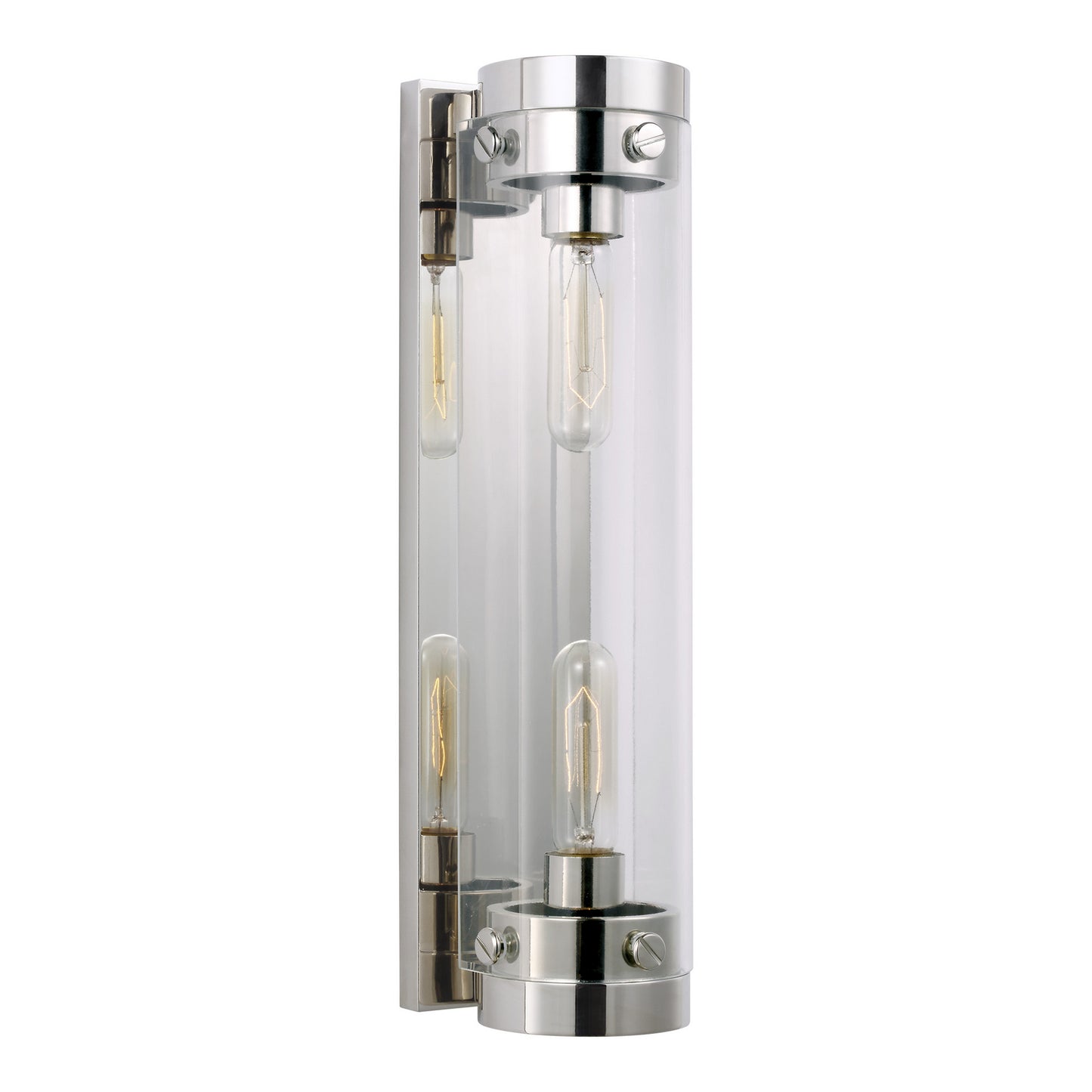 Garrett Two Light Wall Sconce in Polished Nickel