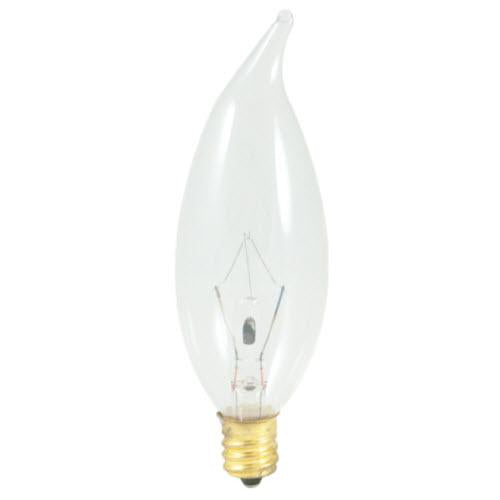 25W CA10 32mm Flame Clear E12 Candelabra 130V 403025 25CFC/3