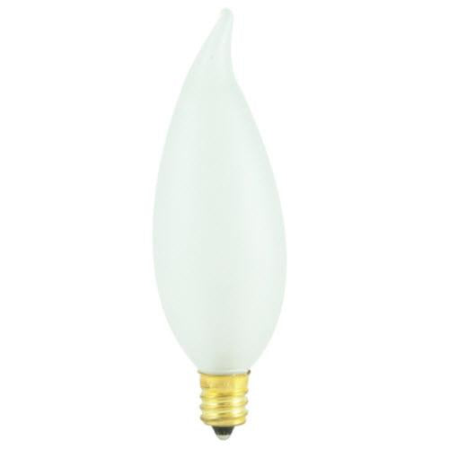 25W CA10 32mm Flame Frost E12 Candelabra 130V 404025 25CFF/3