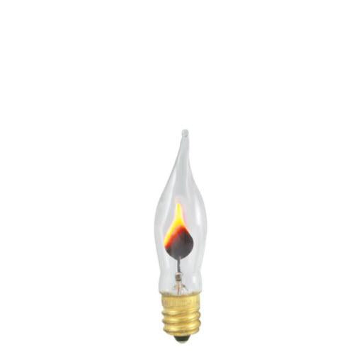 3W CA5 Flicker Clear - Flicker E12 Candelabra 130V 410303 F3