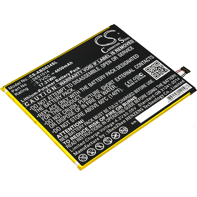 3.7V 4650mAh/17.21Wh Li-Polymer Tablet Battery for Amazon