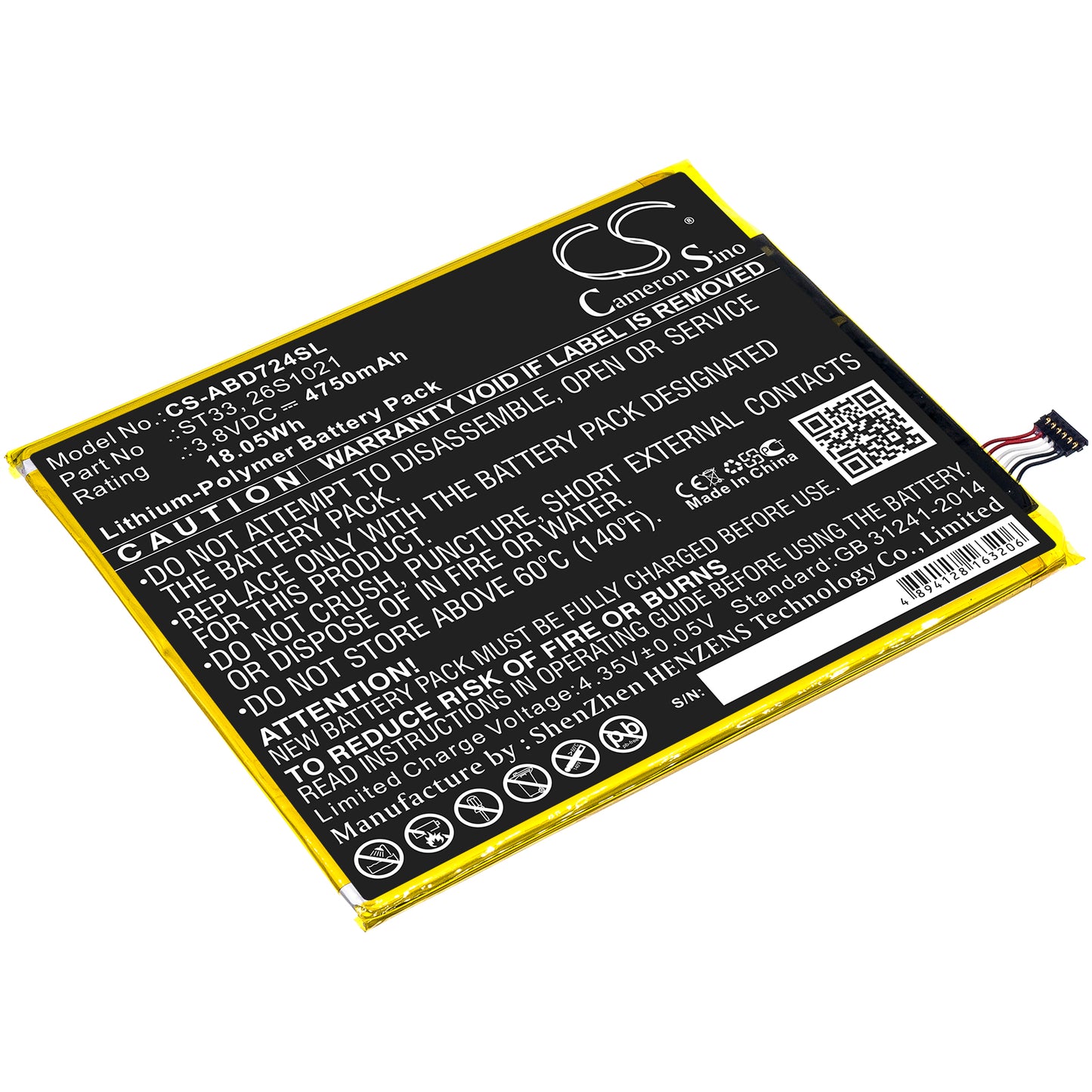 CS-ABD724SL Replacement Battery – Compatible with K72LL3, K72LL4, Kindle Fire HD 8th
