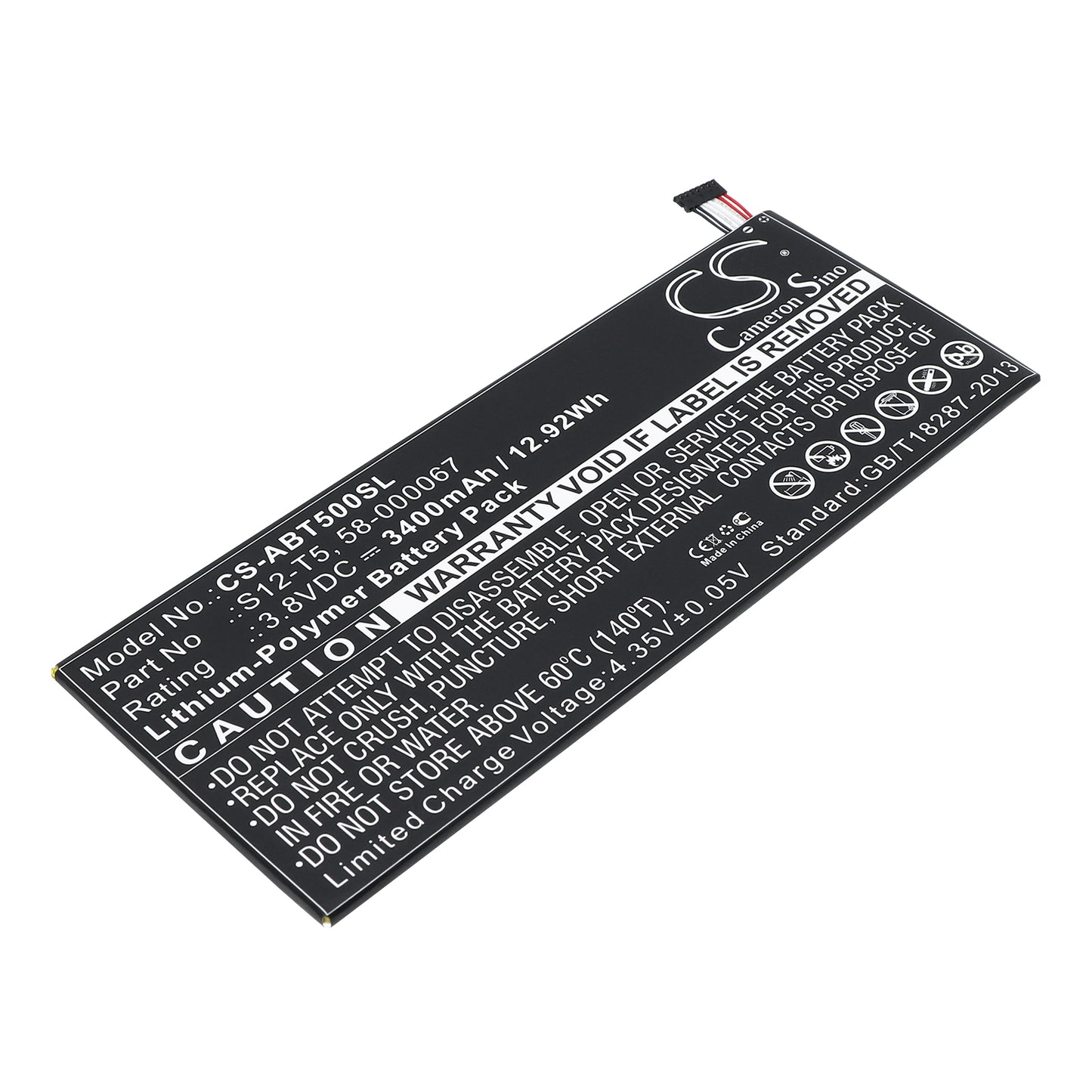 3.8V 3400mAh/12.92Wh Li-Polymer Tablet Battery for Amazon
