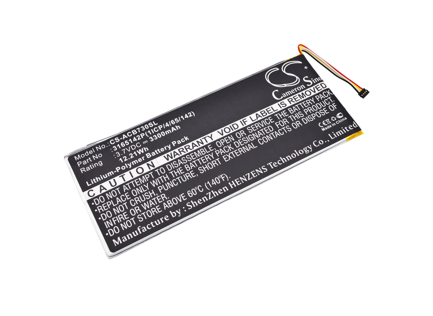 3.7V 3300mAh/12.21Wh Li-Polymer Tablet Battery for Acer