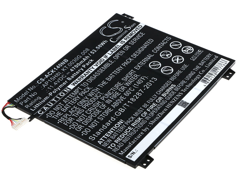 11.4V 4700mAh/53.58Wh Li-Polymer Notebook/Laptop Battery for Acer