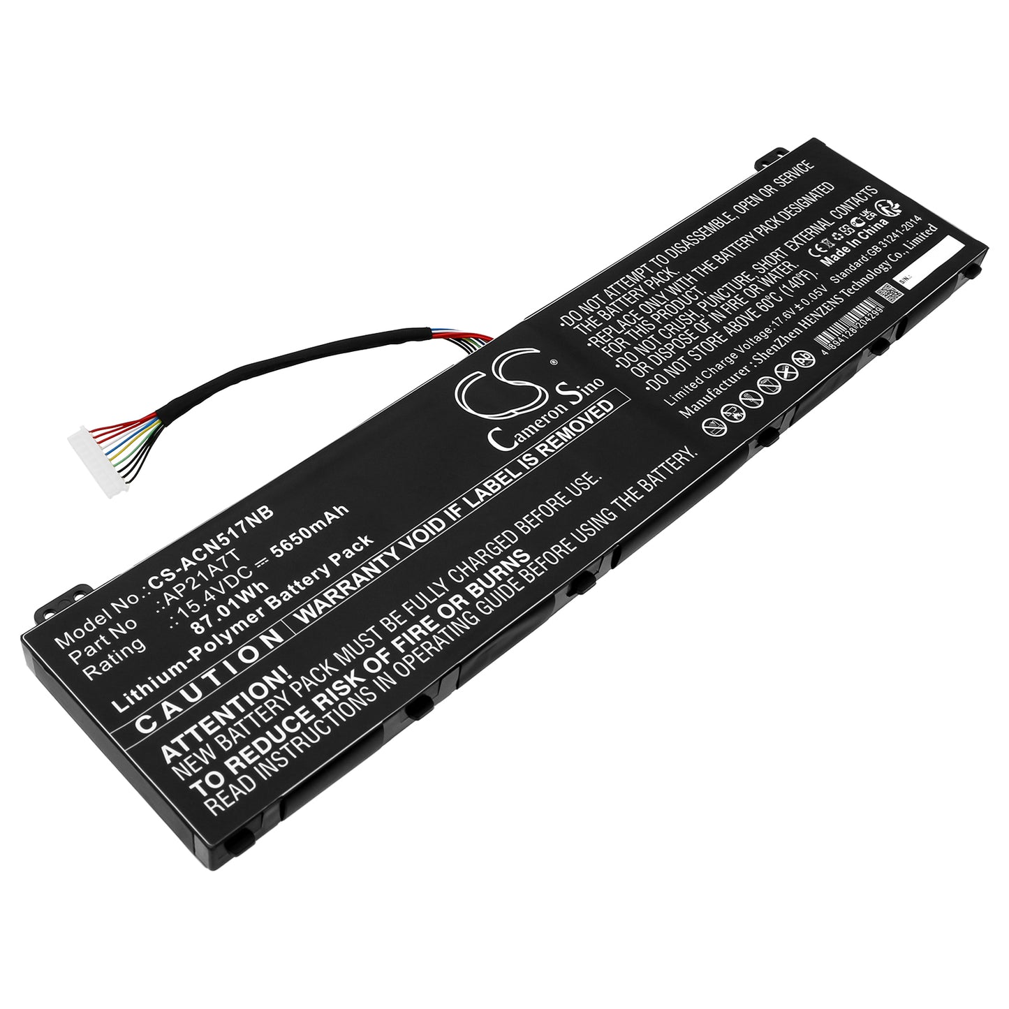 CS-ACN517NB Replacement Battery – Compatible with Nitro 5 AN517-55-50NF, Nitro 5 AN517-55-50P0, Nitro 5 AN517-55-523H, Nitro 5 AN517-55-53ZU, Nitro 5 AN517-55-55AM, Nitro 5 AN517-55-56G1, Nitro 5 AN517-55-5794, Nitro 5 AN517-55-57WA, Nitro 5 AN517-55-70QP, Nitro 5 AN517-55-713K, Nitro 5 AN517-55-715X, Nitro 5 AN517-55-72FC, Nitro 5 AN517-55-72GU, Nitro 5 AN517-55-72R4, Nitro 5 AN517-55-72VY, Nitro 5 AN517-55-731L, Nitro 5 AN517-55-738R, Nitro 5 AN517-55-73NJ, Nitro 5 AN517-55-73VP, Nitro 5