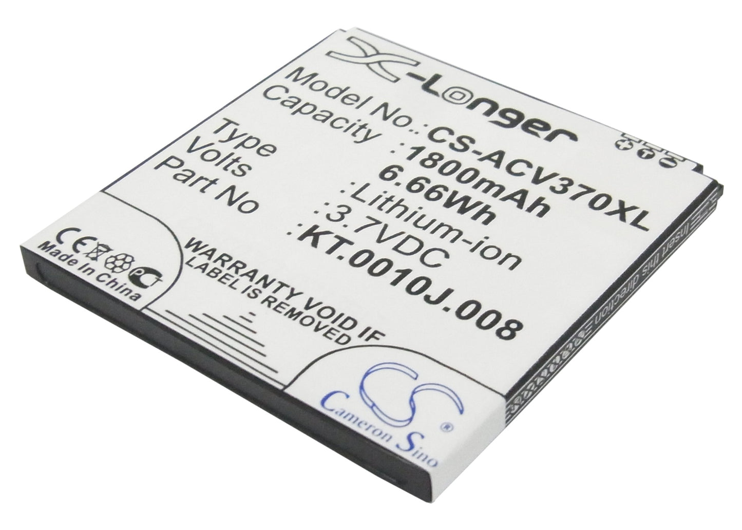 3.7V 1800mAh/6.66Wh Li-ion Mobile/SmartPhone Battery for Acer
