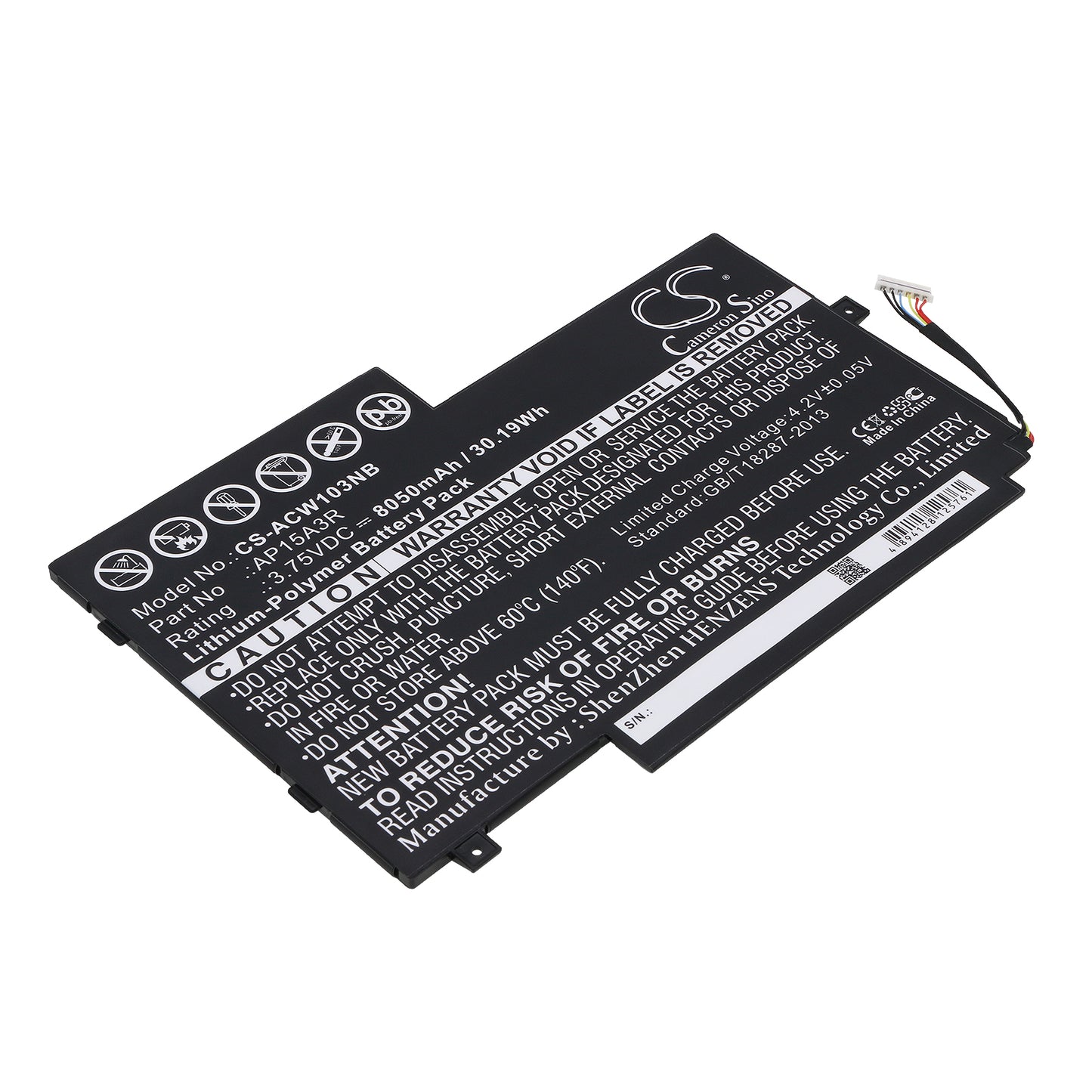 3.75V 8050mAh/30.19Wh Li-Polymer Notebook/Laptop Battery for Acer