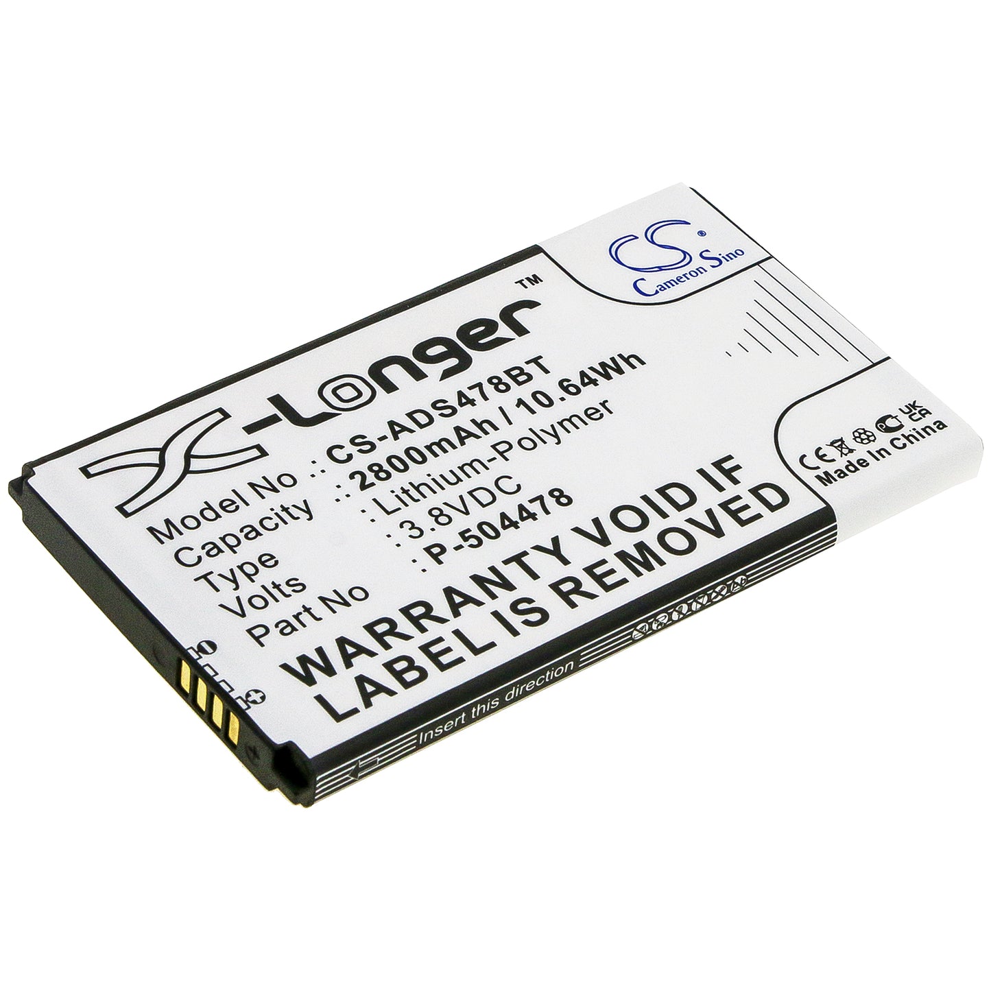 CS-ADS478BT Replacement Battery – Compatible with Command Secondary Color Touchs