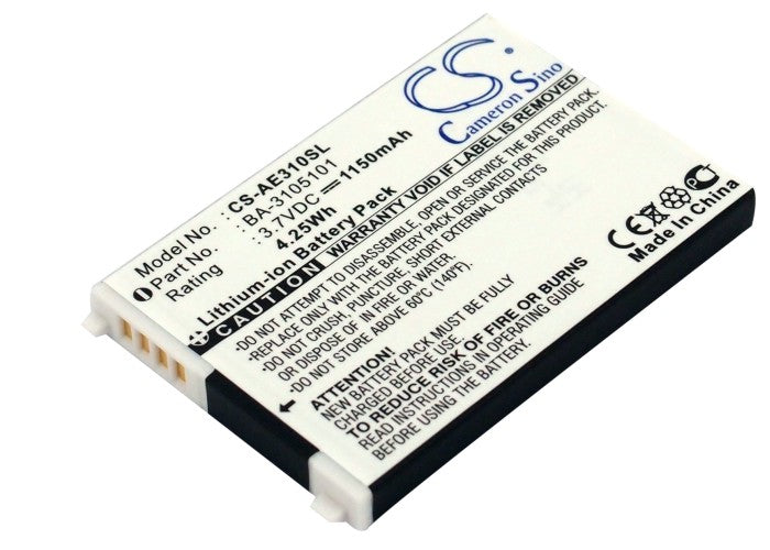 3.7V 1150mAh Li-ion GPS/Navigator Battery for Acer