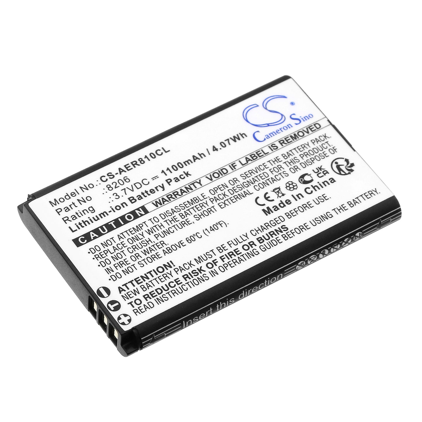 CS-AER810CL Replacement Battery – Compatible with AGR-8106, AGR-8206, GR-8106, GR-8206, MIP-300, VR-3x00, VX-3208, VX-8x08