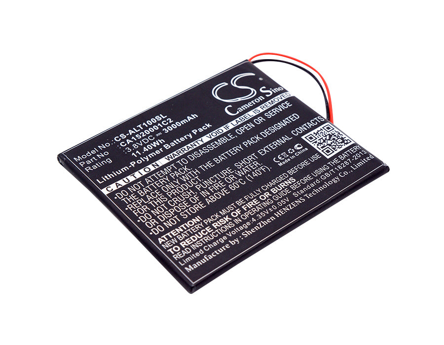 3.8V 3000mAh/11.40Wh Li-Polymer Tablet Battery for Alcatel
