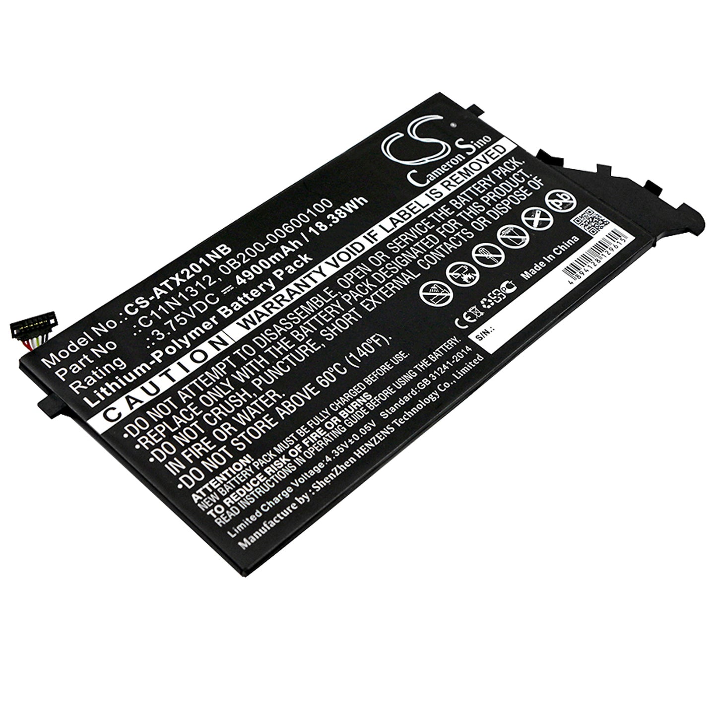 3.75V 4900mAh/18.38Wh Li-Polymer Notebook/Laptop Battery for Asus