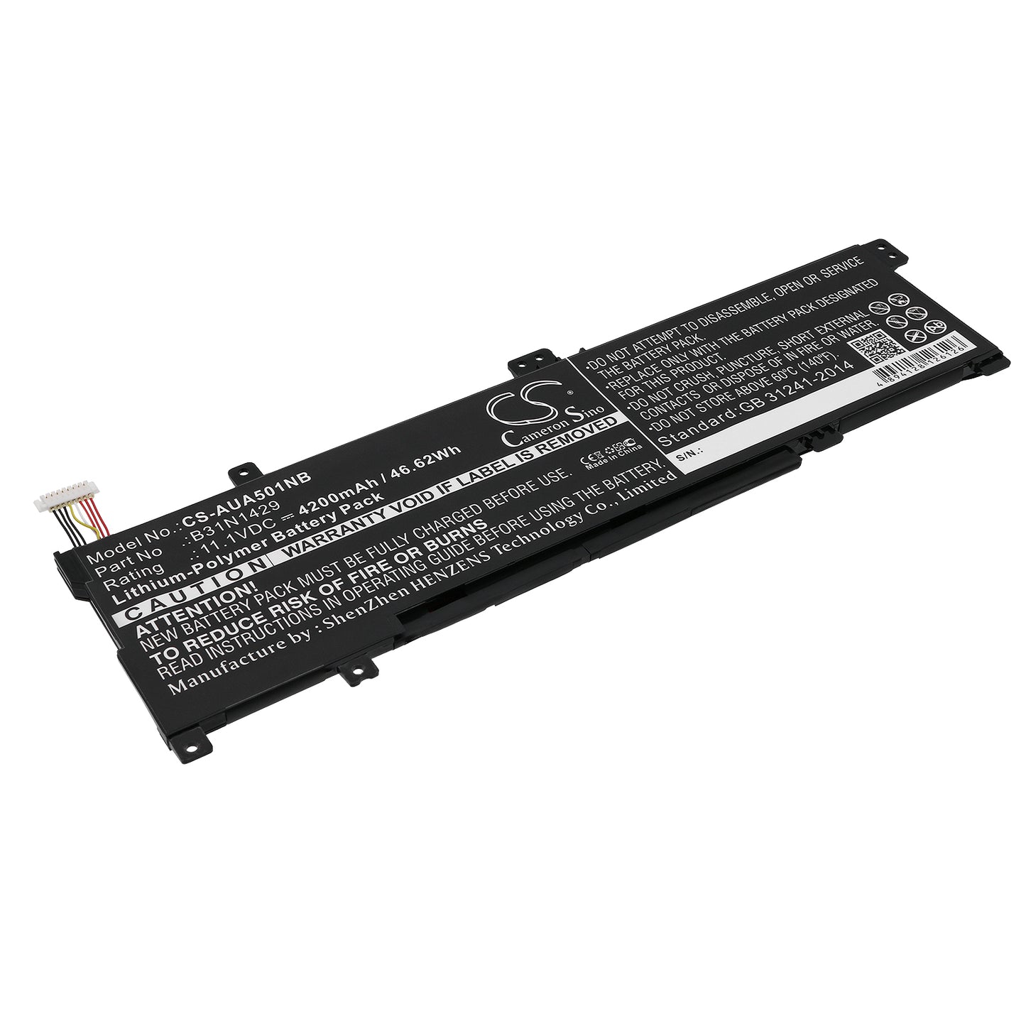 11.1V 4200mAh/46.62Wh Li-Polymer Notebook/Laptop Battery for Asus