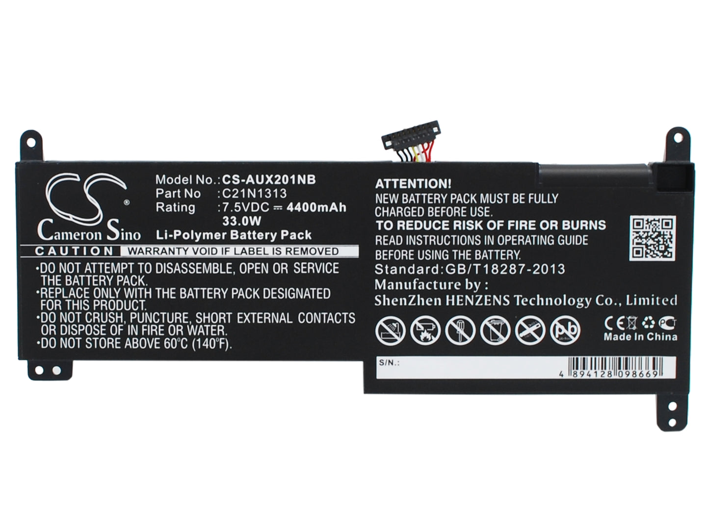 CS-AUX201NB Replacement Battery – Compatible with Transformer Book Trio TX201, Transformer Book Trio TX201LA