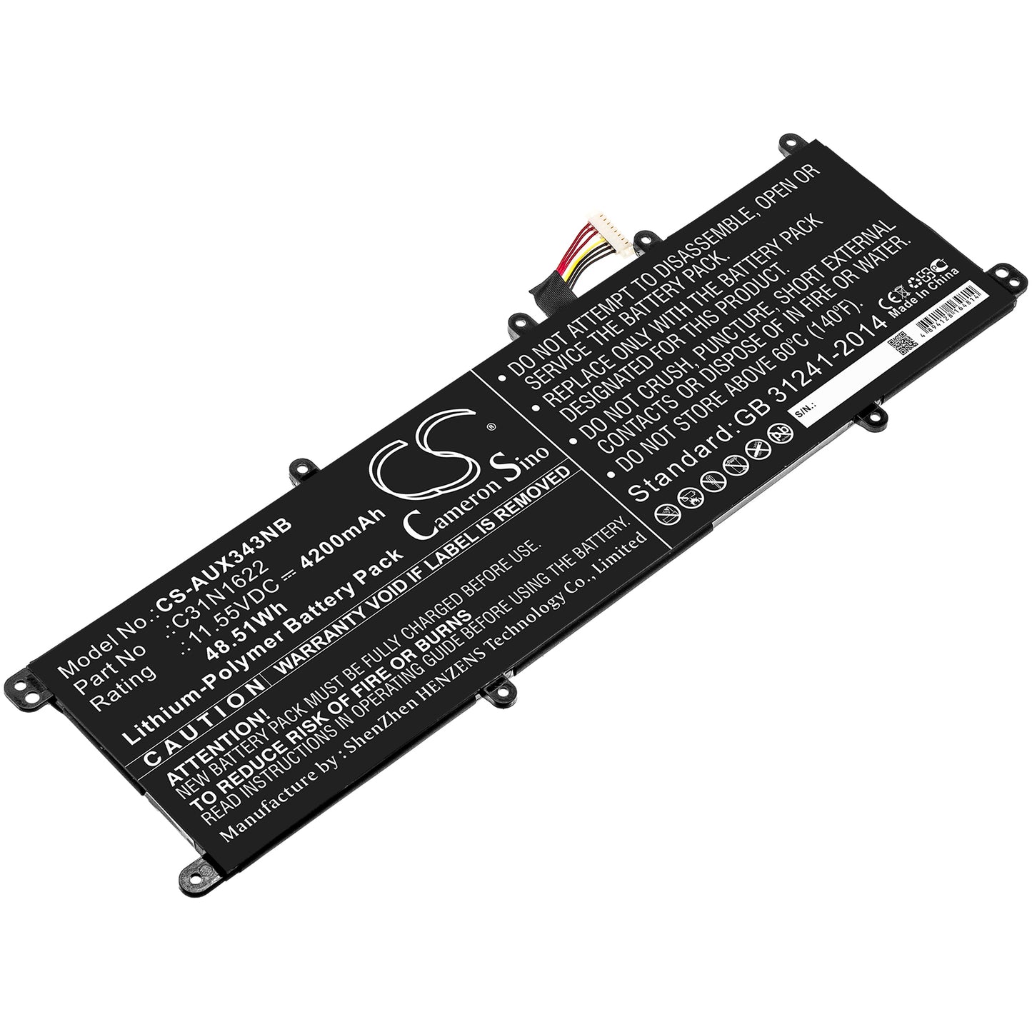 CS-AUX343NB Replacement Battery – Compatible with UX530, UX530UQ, UX530UQ-0021A7200U, UX530UQ-1A, UX530UQ-2B, UX530UQ-FY003T, UX530UQ-FY005R, UX530UQ-FY006T, UX530UQ-FY007T, UX530UQ-FY011T, UX530UQ-FY014T, UX530UQ-FY017T, UX530UQ-FY024T, UX530UQ-FY030T, UX530UQ-FY031R, UX530UQ-FY031T, UX530UQ-FY032T, UX530UQ-FY034R, UX530UQ-FY043T, UX530UQ-FY044T, UX530UQ-FY046T, UX530UQ-FY047T, UX530UQ-FY049R, UX530UQ-FY050T, UX530UQ-FY054T, UX530UQ-FY058R, UX530UQ-FY063R, UX530UX, UX530UX-1A, UX530UX-2B,