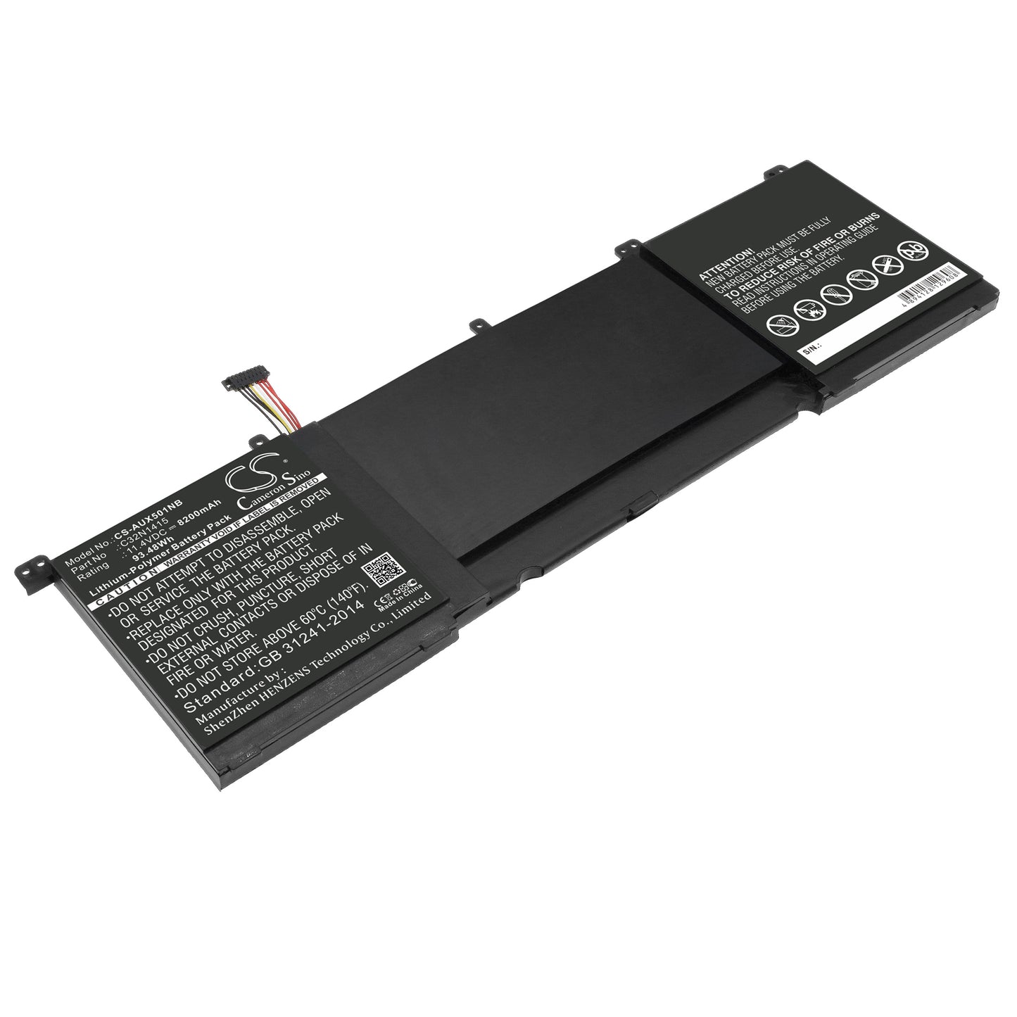 11.4V 8200mAh/93.48Wh Li-Polymer Notebook/Laptop Battery for Asus