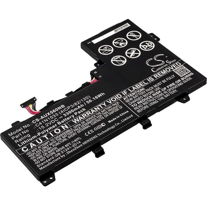 15.2V 3300mAh/50.16Wh Li-Polymer Notebook/Laptop Battery for Asus