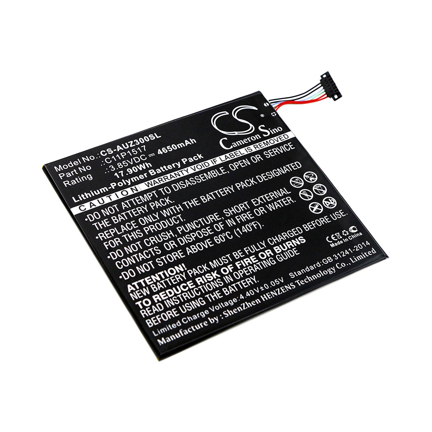 3.85V 4650mAh/17.90Wh Li-Polymer Tablet Battery for Asus