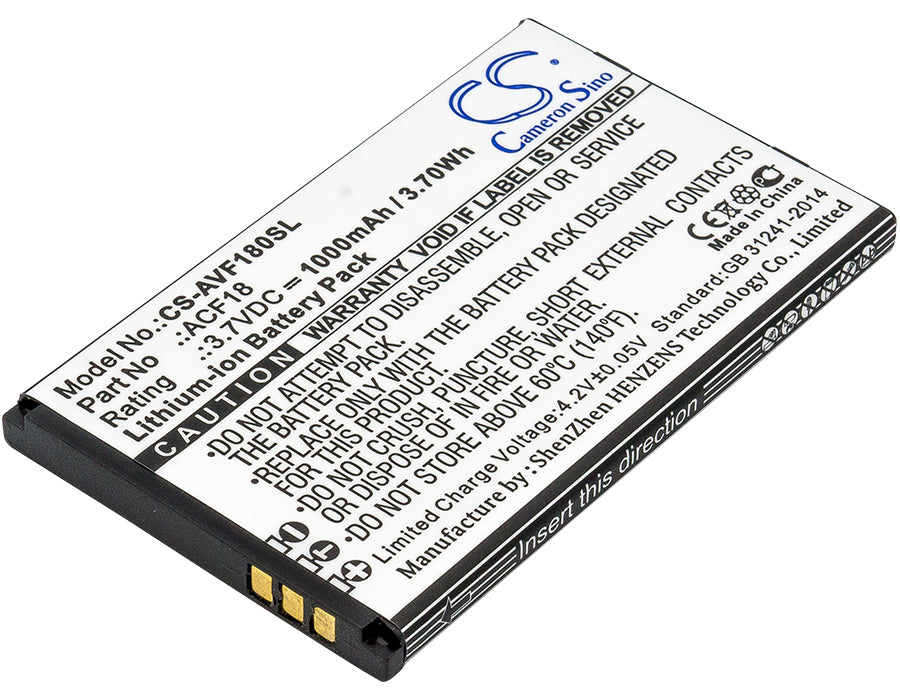 3.7V 1000mAh/3.70Wh Li-ion Mobile/SmartPhone Battery for Archos
