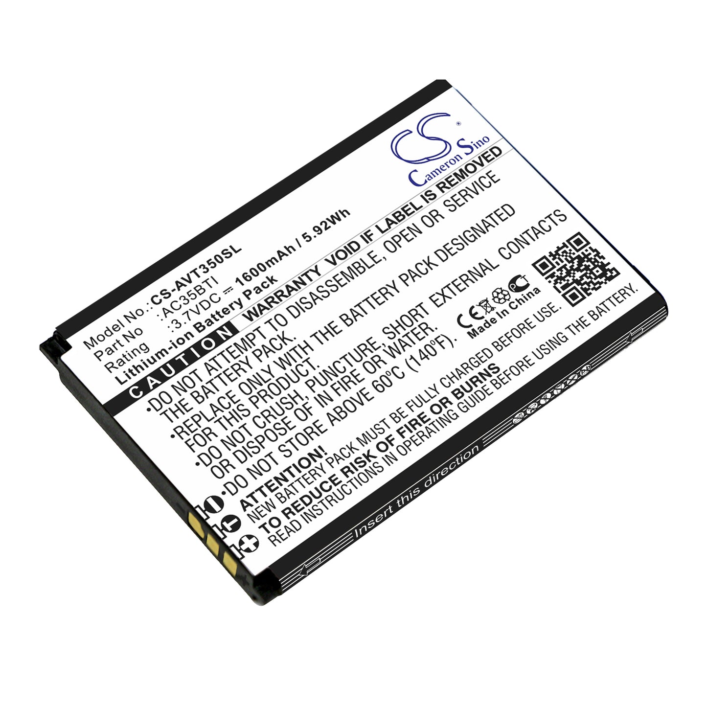 3.7V 1600mAh/5.92Wh Li-ion Mobile/SmartPhone Battery for Archos