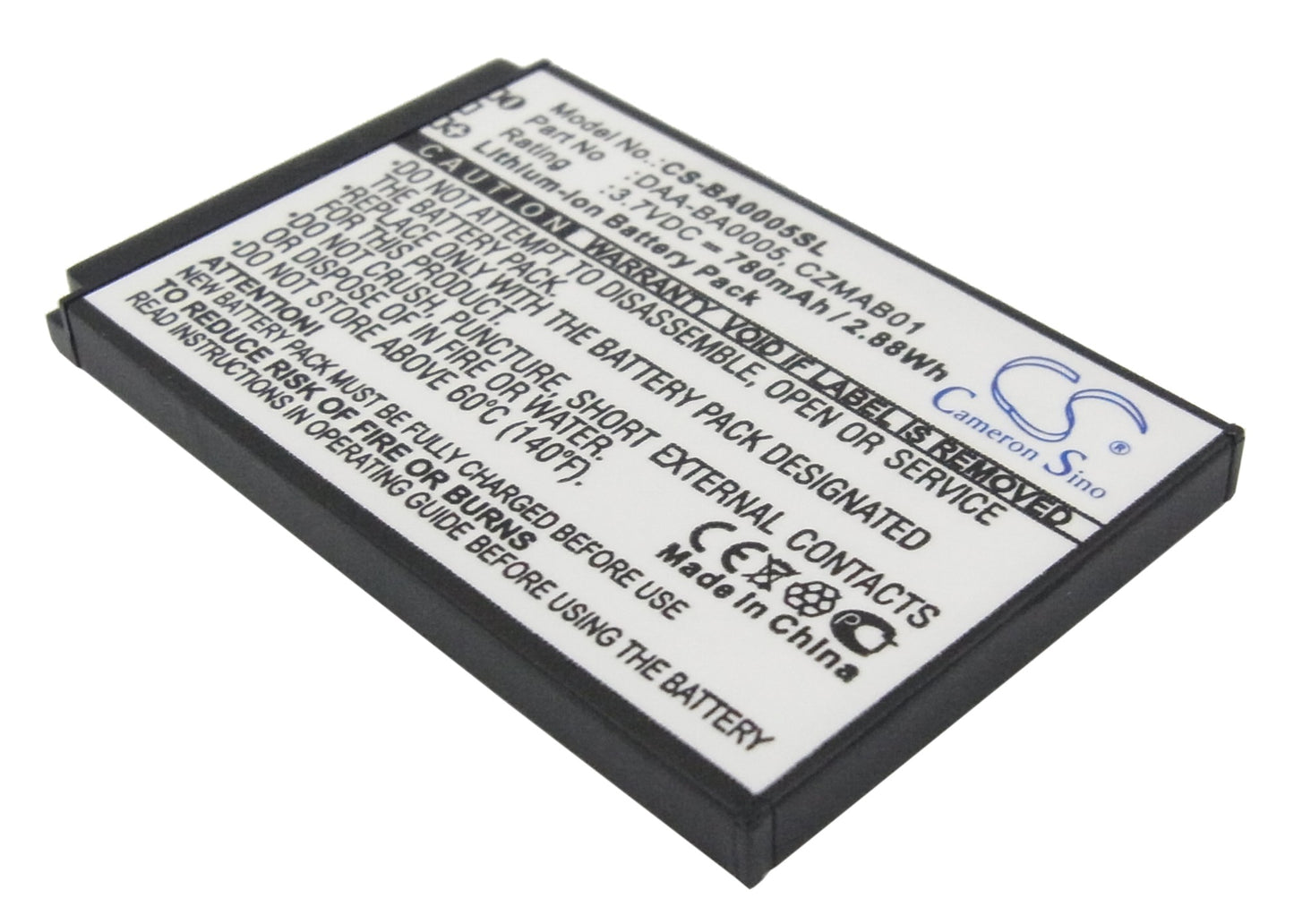3.7V 780mAh Li-ion MP3/MP4/PMP Battery for Creative