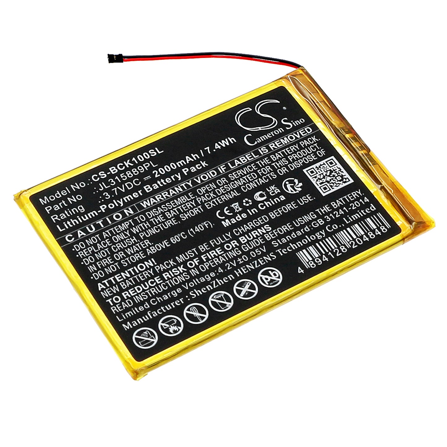 CS-BCK100SL Replacement Battery – Compatible with CYBFT1F-BK, Cybook Muse HD