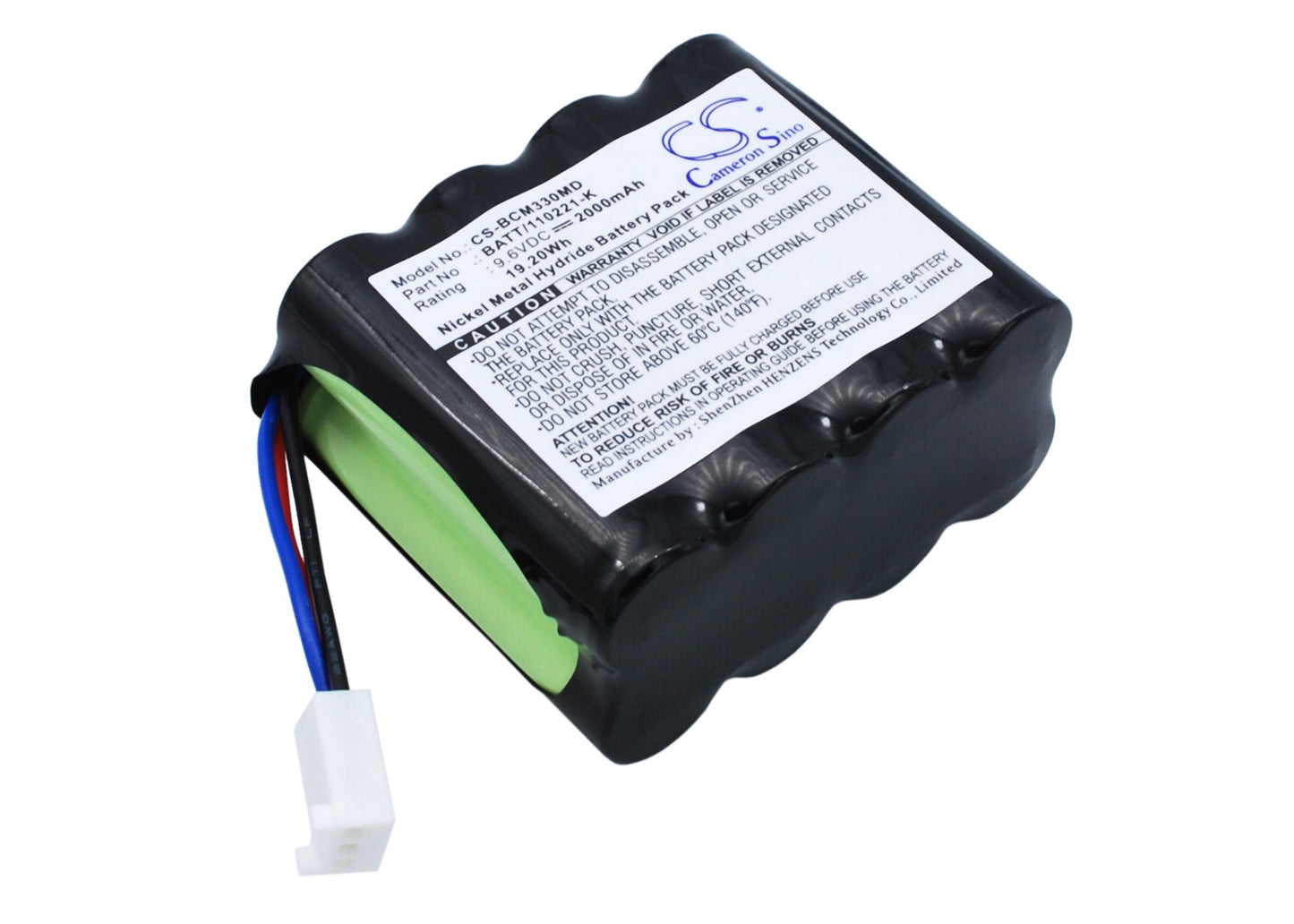 9.6V 2000mAh/19.20Wh Ni-MH Medical Battery for BCI
