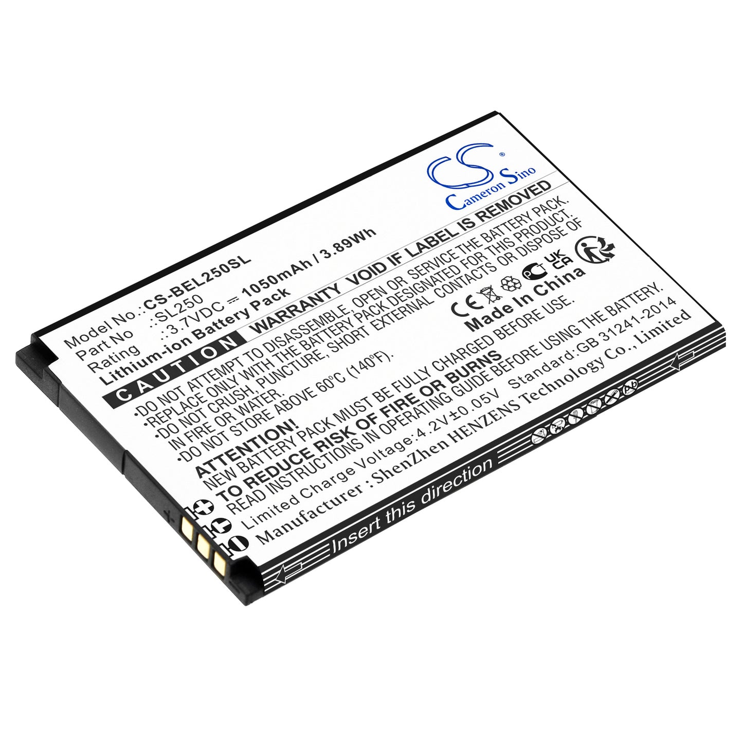 CS-BEL250SL Replacement Battery – Compatible with SL250