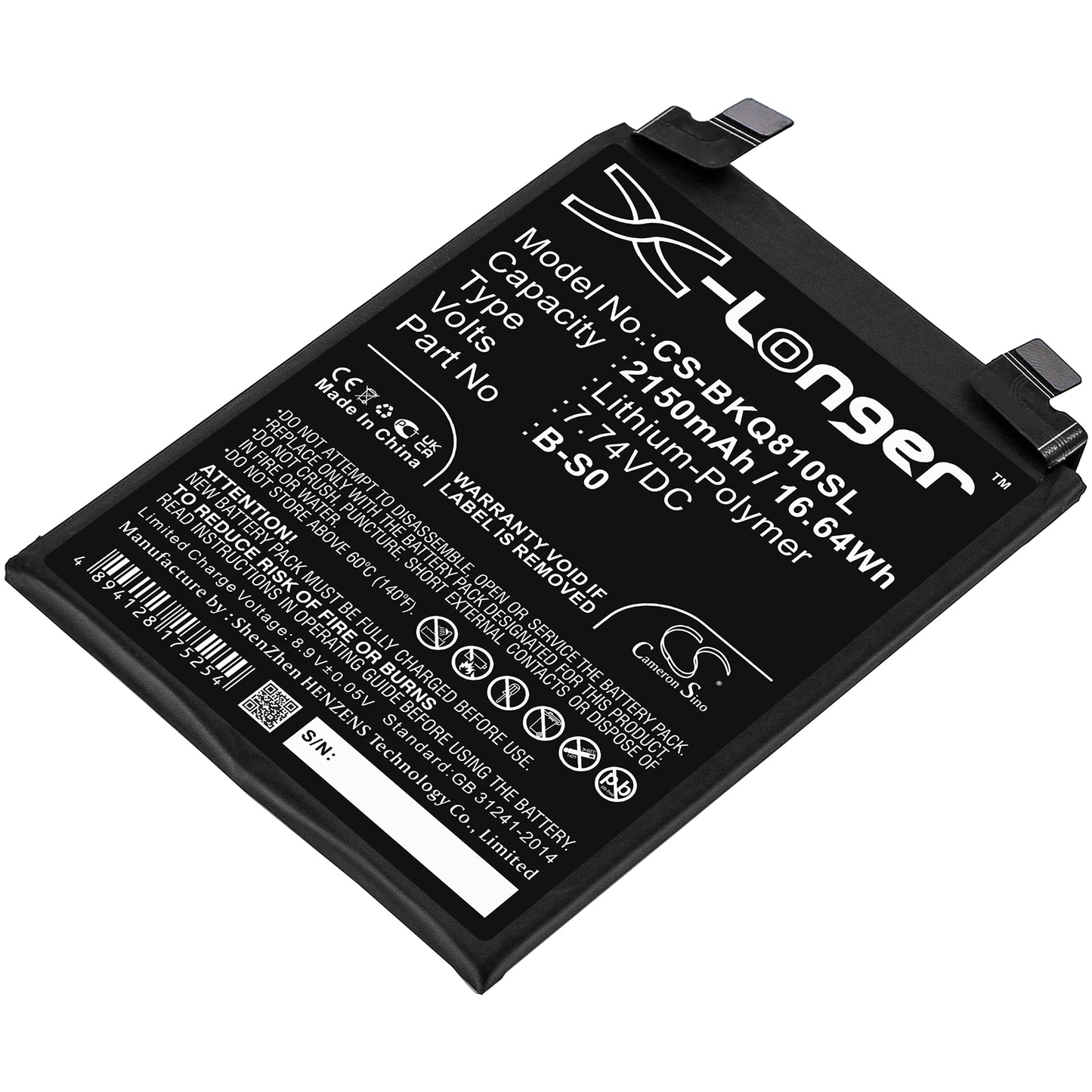 CS-BKQ810SL Replacement Battery – Compatible with 8 Pro, V2141A