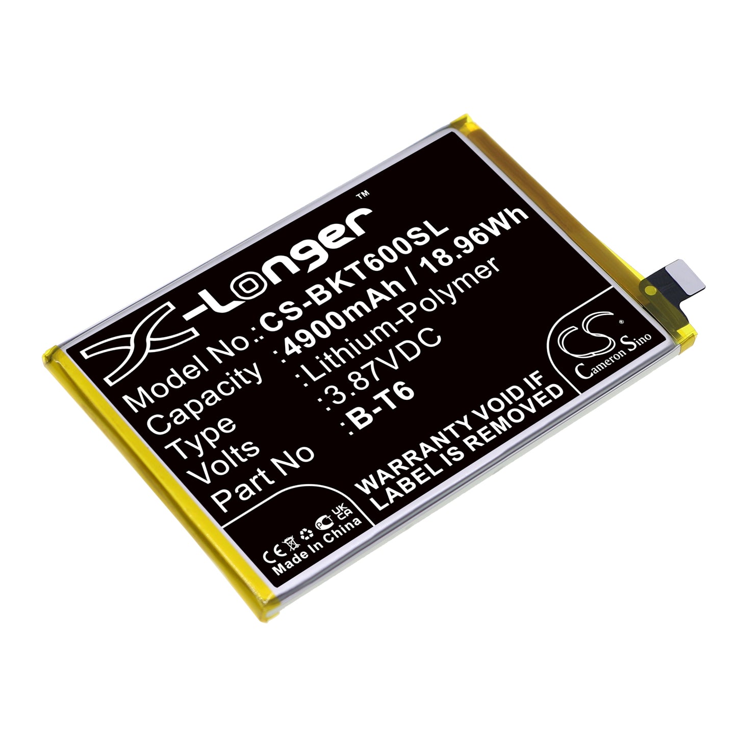 CS-BKT600SL Replacement Battery – Compatible with I2127, IQOO Z6 5G