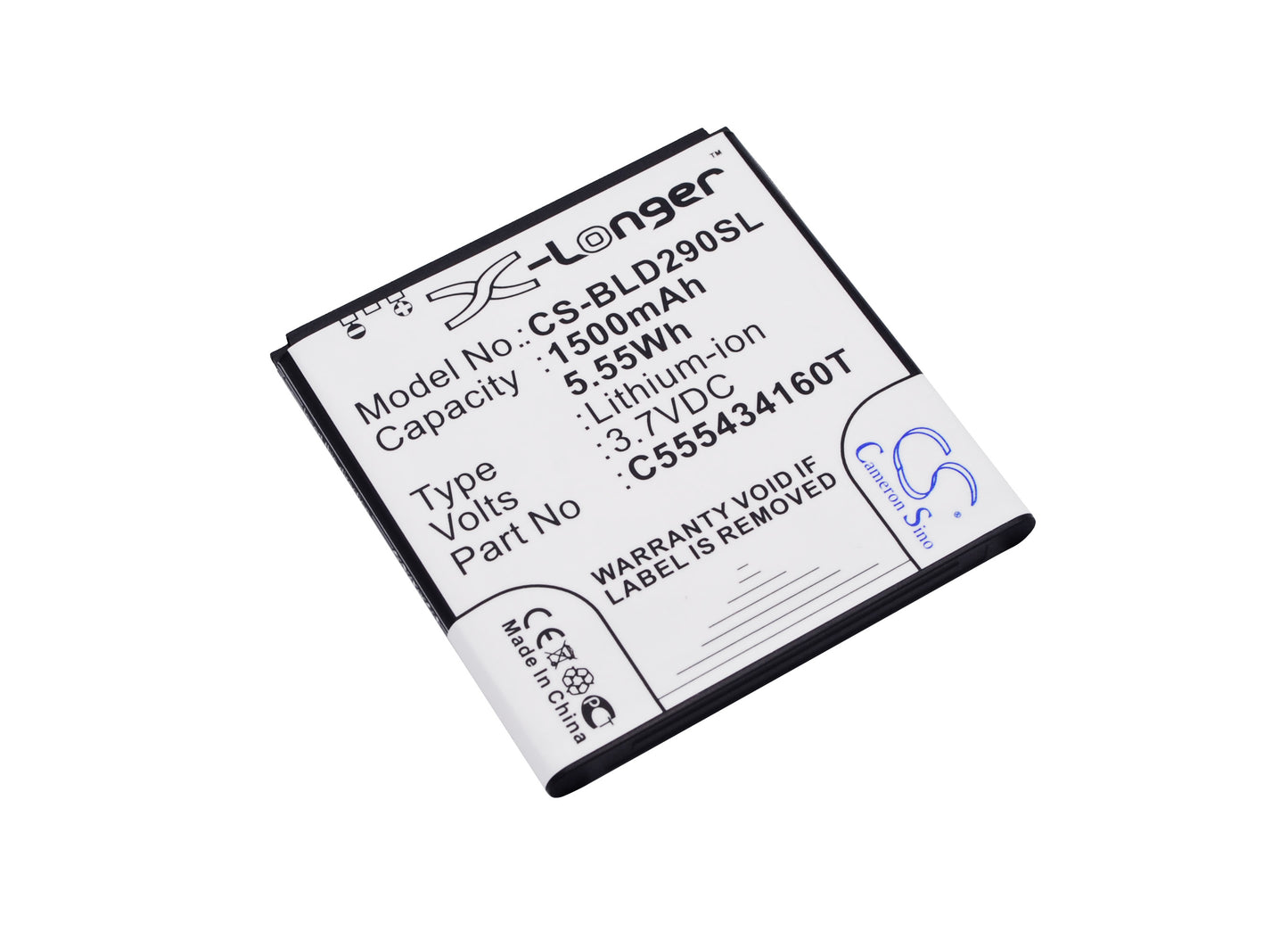 3.7V 1500mAh/5.55Wh Li-ion Mobile/SmartPhone Battery for BLU