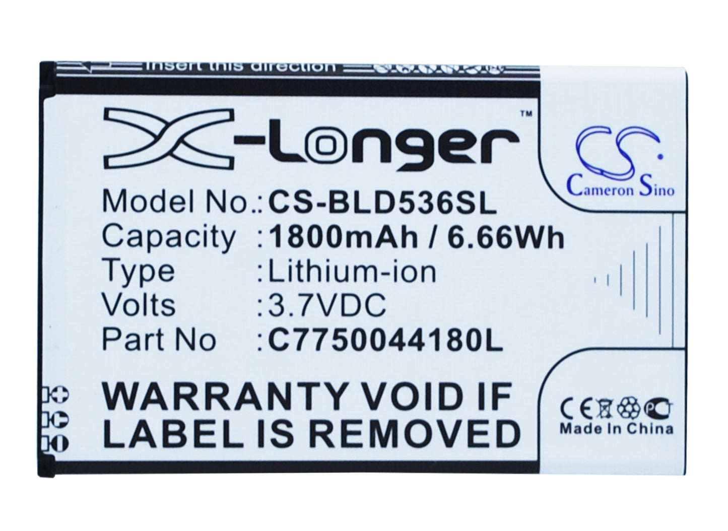 3.7V 1800mAh/6.66Wh Li-ion Mobile/SmartPhone Battery for BLU