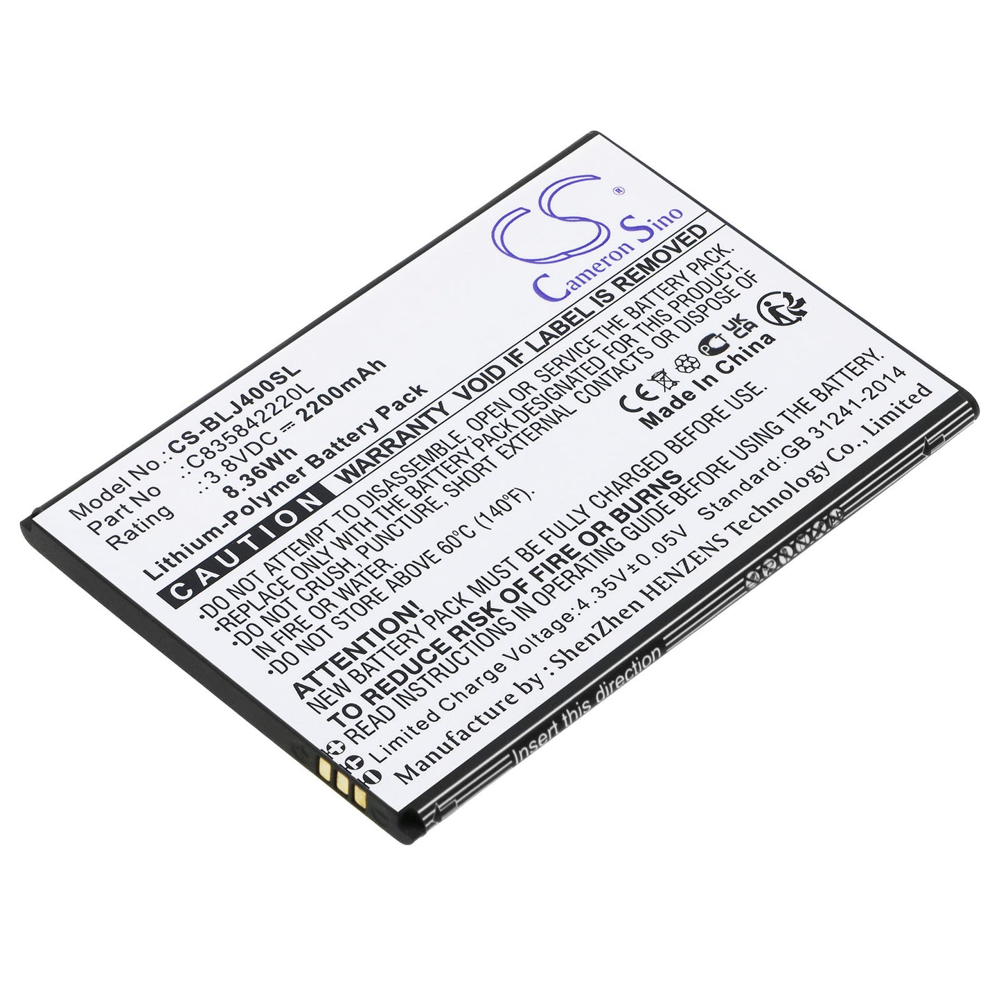 CS-BLJ400SL Replacement Battery – Compatible with J170, J170EQ, J4