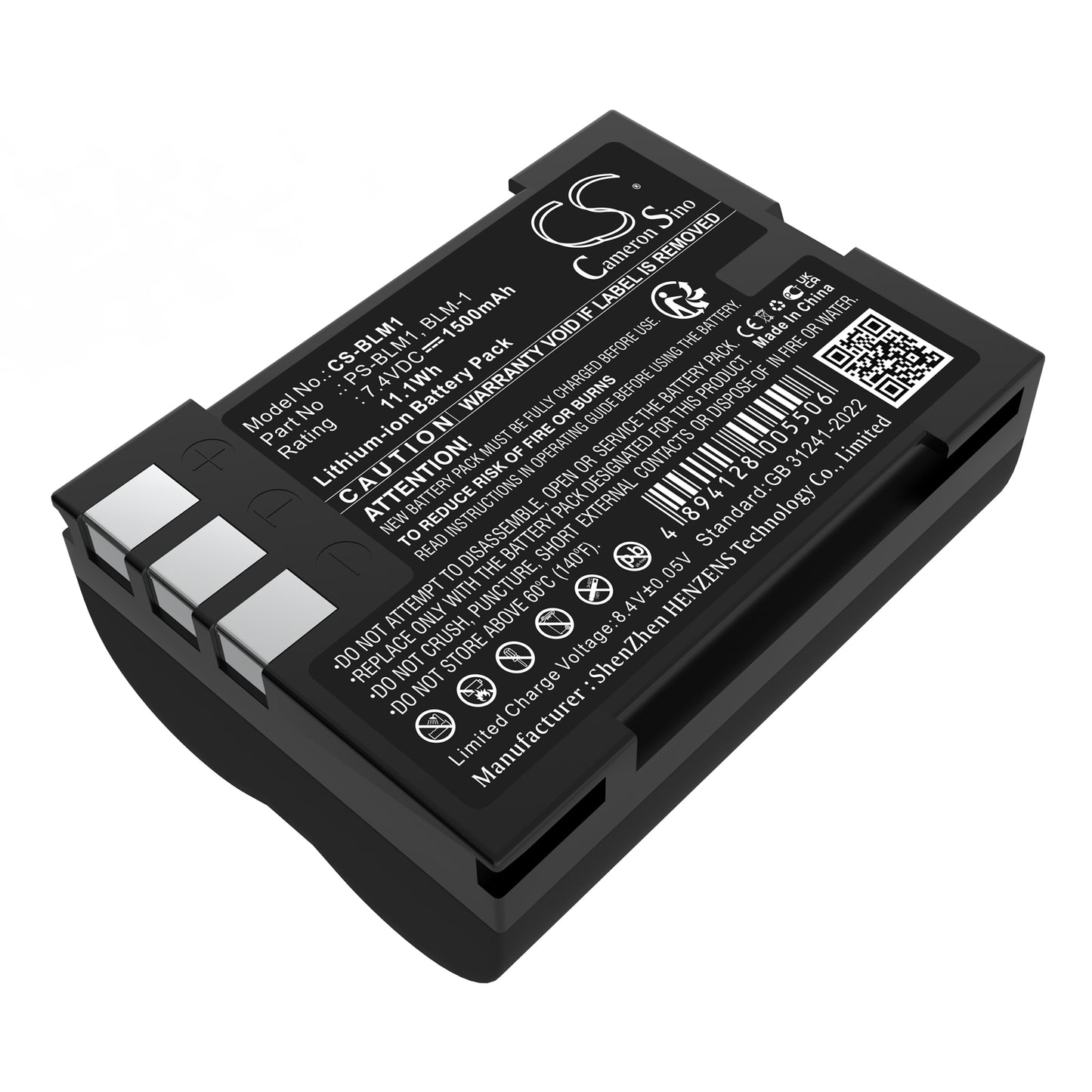 7.4V 1500mAh Li-ion Camera Battery for OLYMPUS