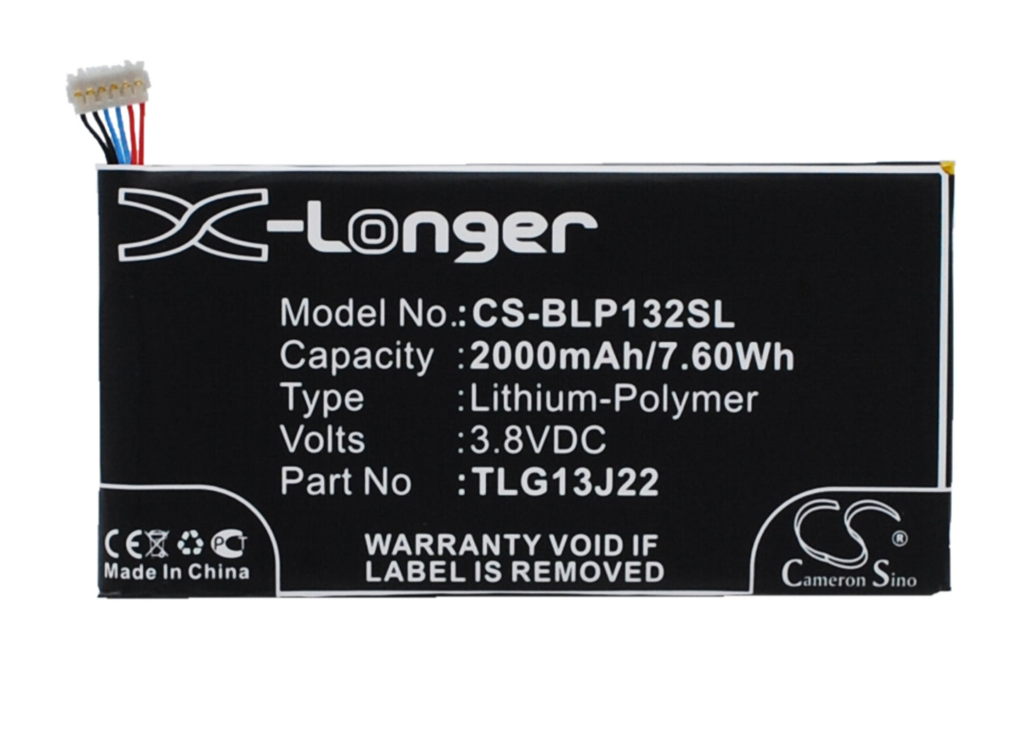 3.8V 2000mAh/7.60Wh Li-Polymer Mobile/SmartPhone Battery for BLU